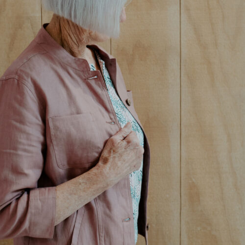 Picture of elderly woman wearing jacket