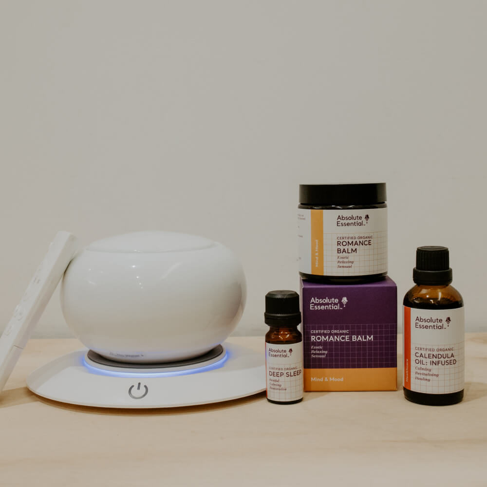 Picture of absolute essential oils and diffuser