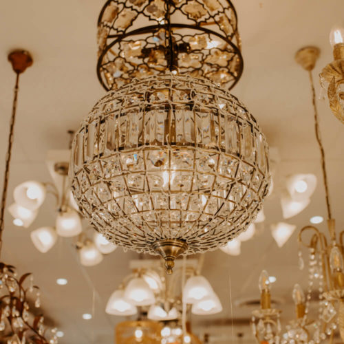 Picture of a golden chandelier