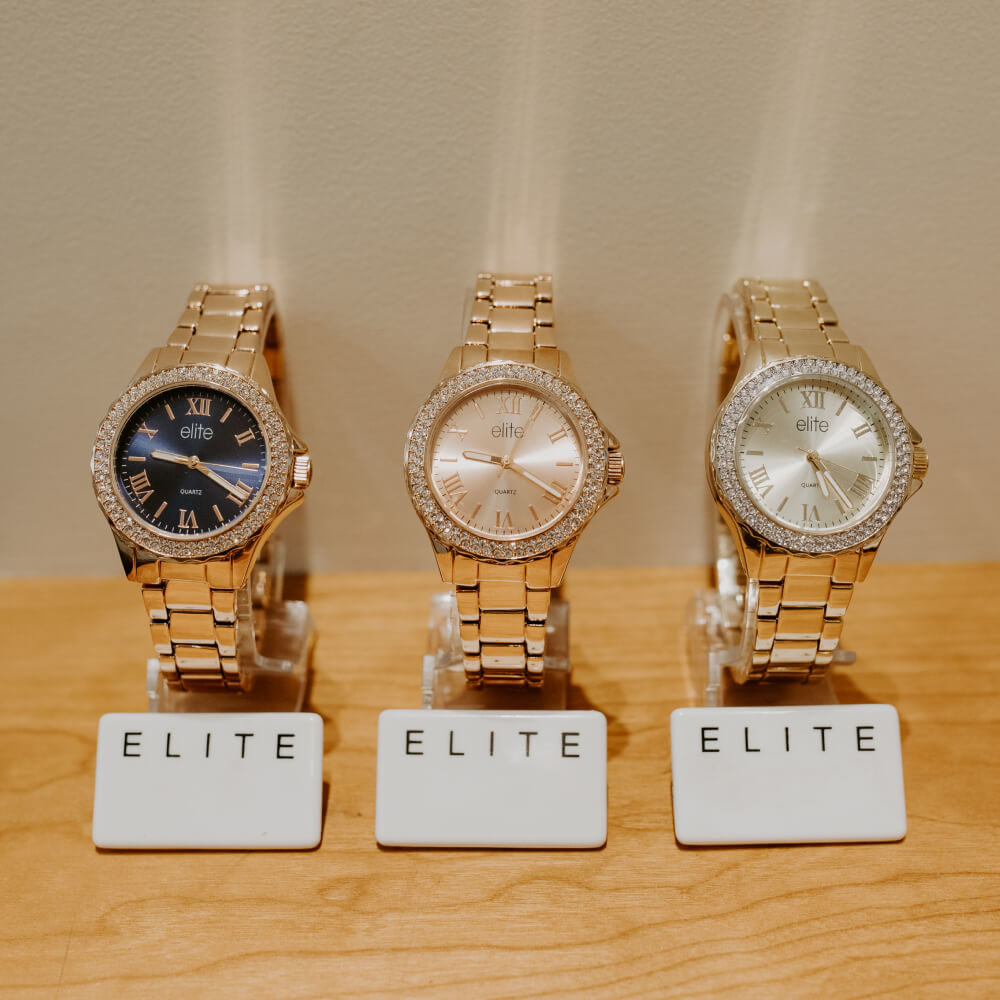 Picture of three gold elite watches