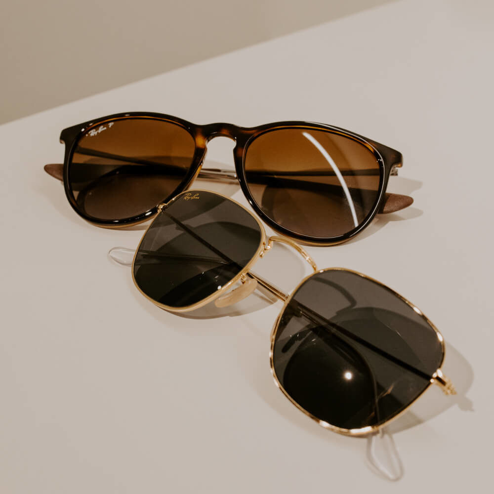 Picture of two pairs of ray-ban sunglasses