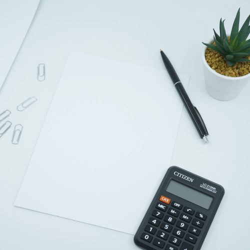 Picture of calculator and documents