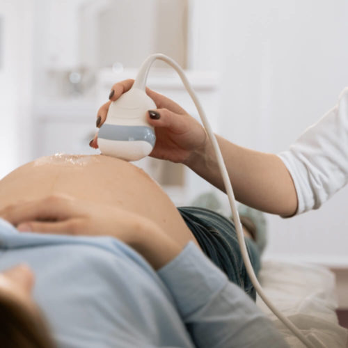 Picture of pregnant woman getting an ultrasound scan