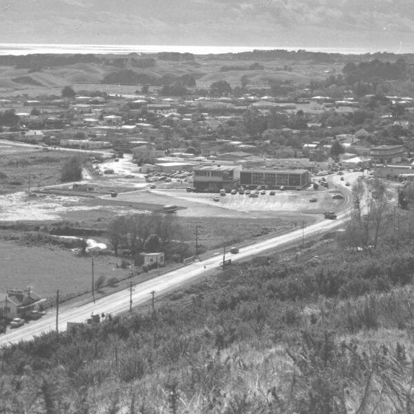 Historic aerial view of Coastlands in 1963