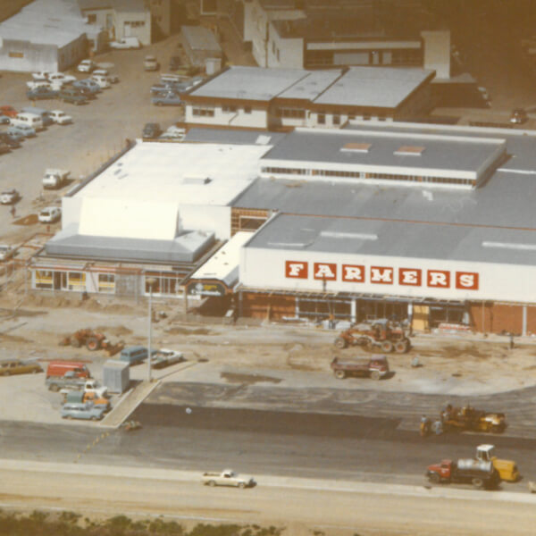 Historic aerial view picture of farmers being constructed