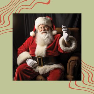Santa sitting in his chair